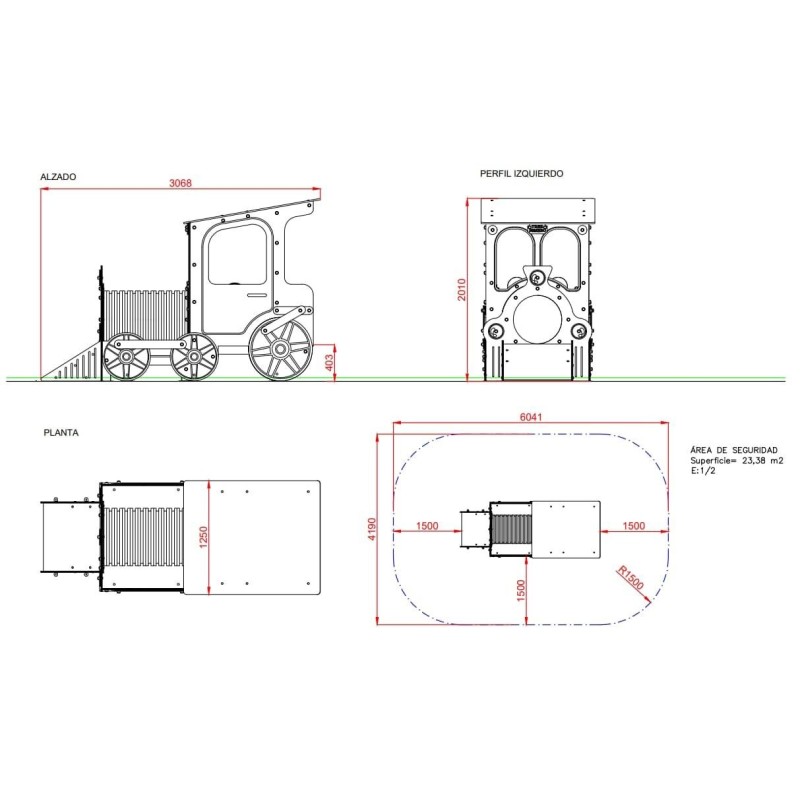 Parque infantil A locomotiva do comboio mineiro