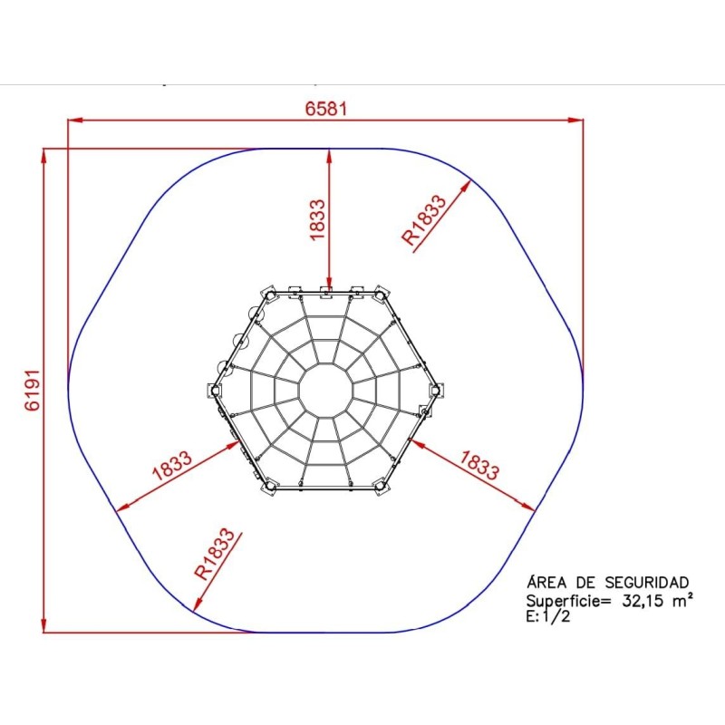 Parque infantil escalada HEXAGONAL