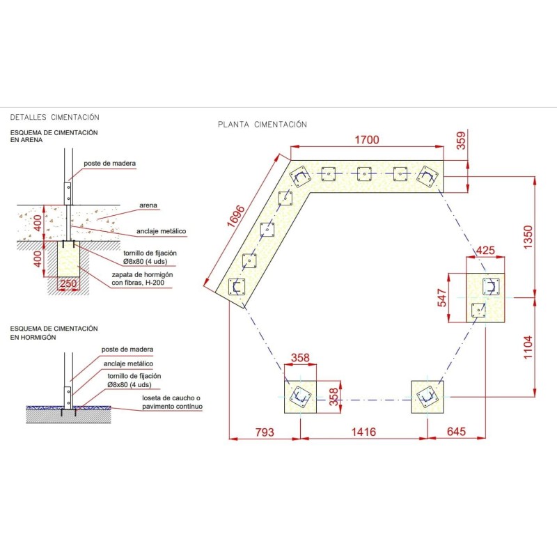 Parque infantil escalada HEXAGONAL