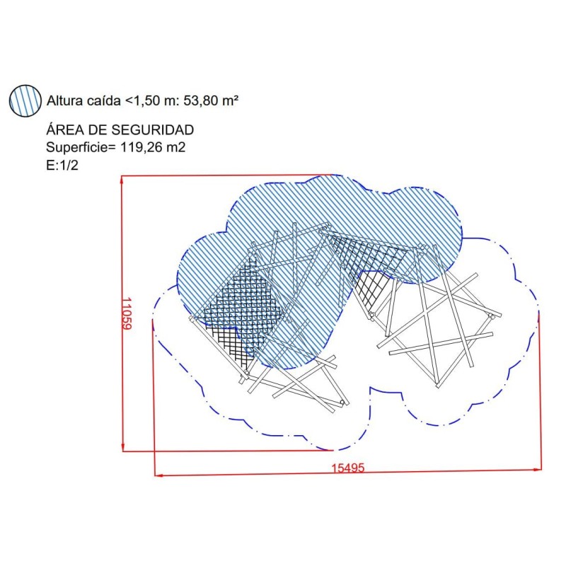 Parc infantil de fusta de robínia MIKADO MONTPOL