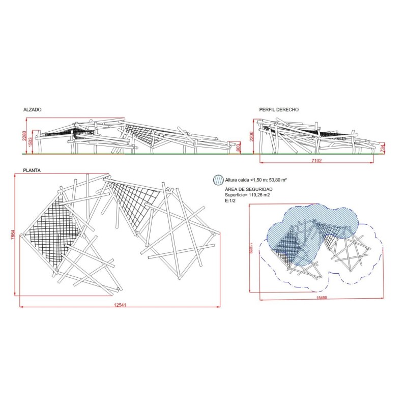 Parc infantil de fusta de robínia MIKADO MONTPOL
