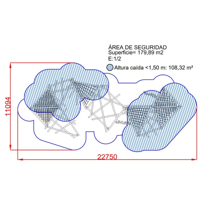 Parque de madera de robínia MIKADO URGELL