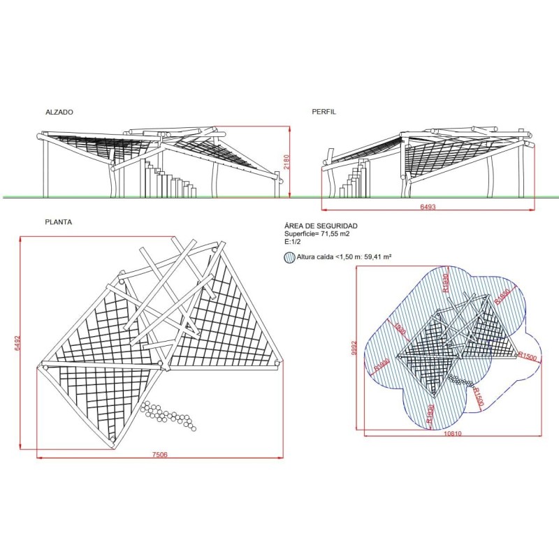 Parque de madera de robínia MIKADO URUS