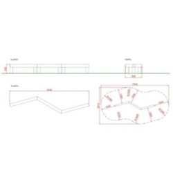 Pasarela de equilibrio de madera de robinia GoldenGate