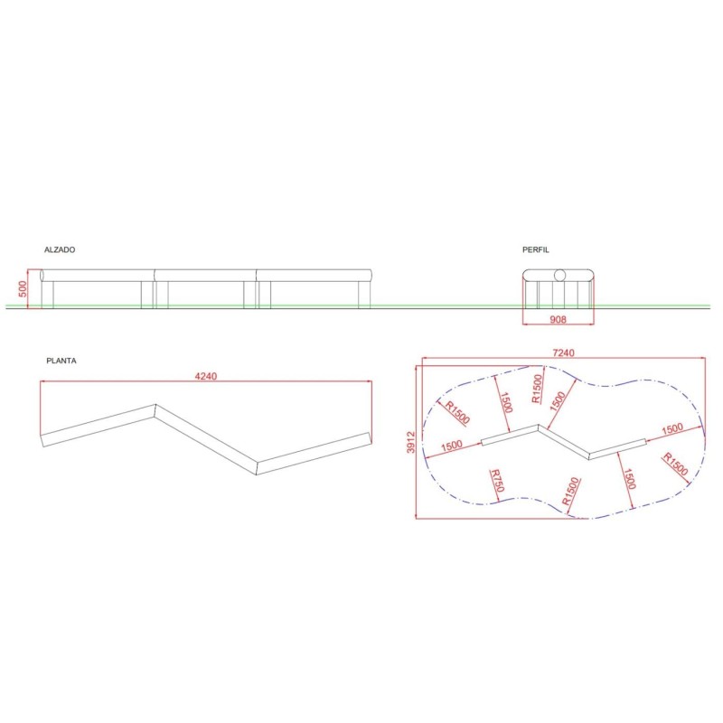 Pasarela de equilibrio de madera de robinia GoldenGate