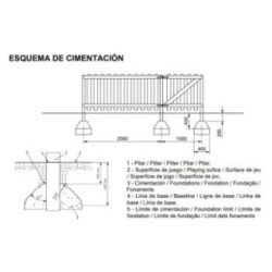 Pilar de madera de 68x68 mm para las vallas MASGAMES