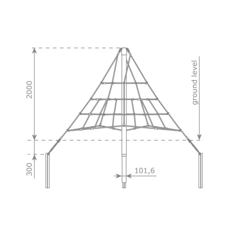 Piràmide de Cordes MEROE de tres costats (2 m)