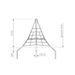 Pirâmide de corda de Tikal com três lados (2,7 m)