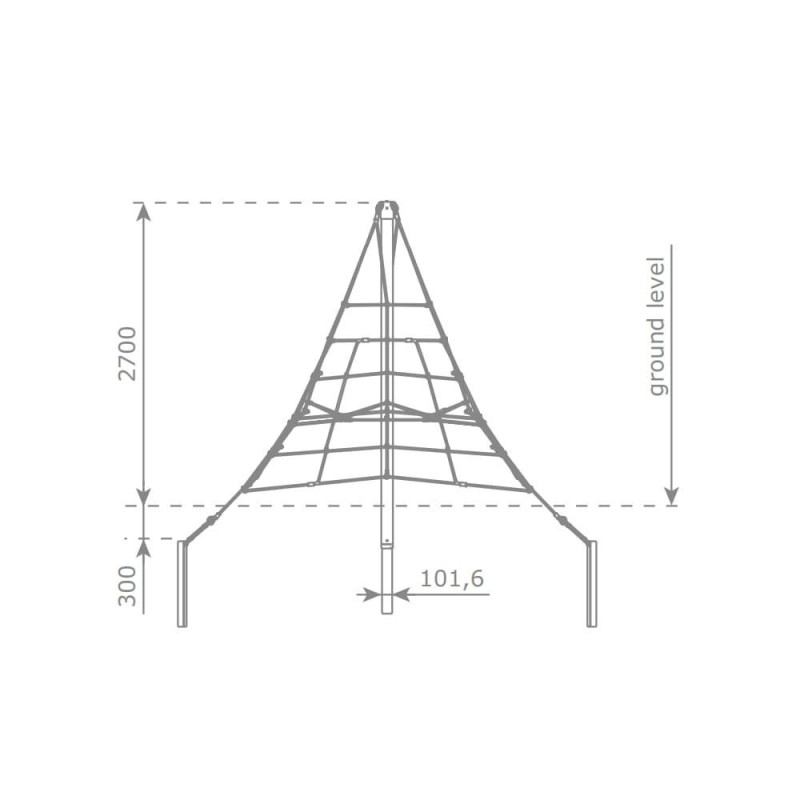 Pirâmide de corda de Tikal com três lados (2,7 m)