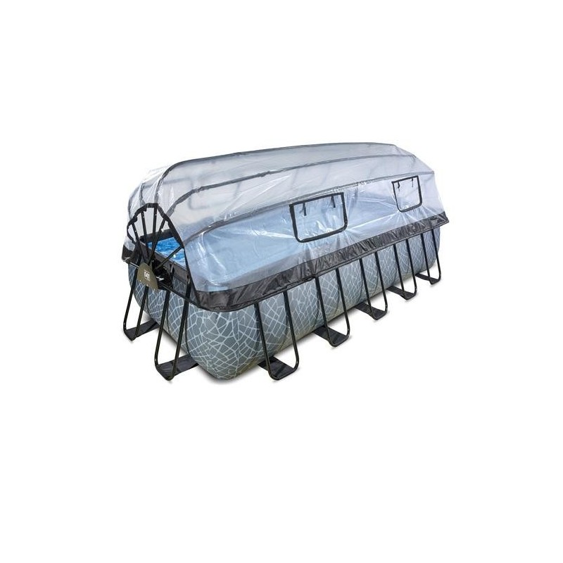 Piscina Amatista 540 Piedra con cubierta y agua caliente