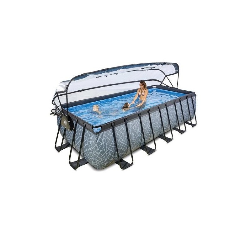 Piscina Amatista 540 Piedra con cubierta y agua caliente