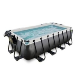 Piscina Cuarzo 400 Black con cubierta y agua caliente