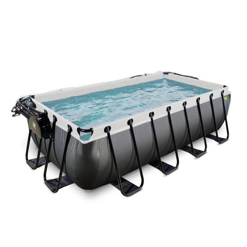 Piscina Cuarzo 400 Black con cubierta y agua caliente