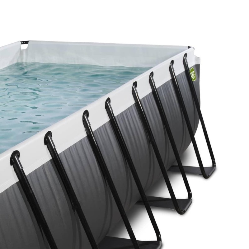 Piscina Cuarzo 400 Black con cubierta y agua caliente