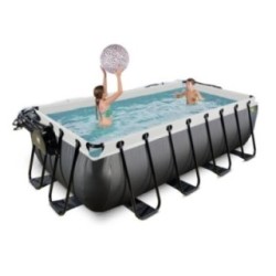 Piscina Cuarzo 400 Black con cubierta y agua caliente