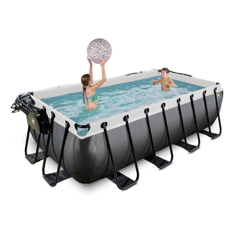 Piscina Cuarzo 400 Black con cubierta y agua caliente