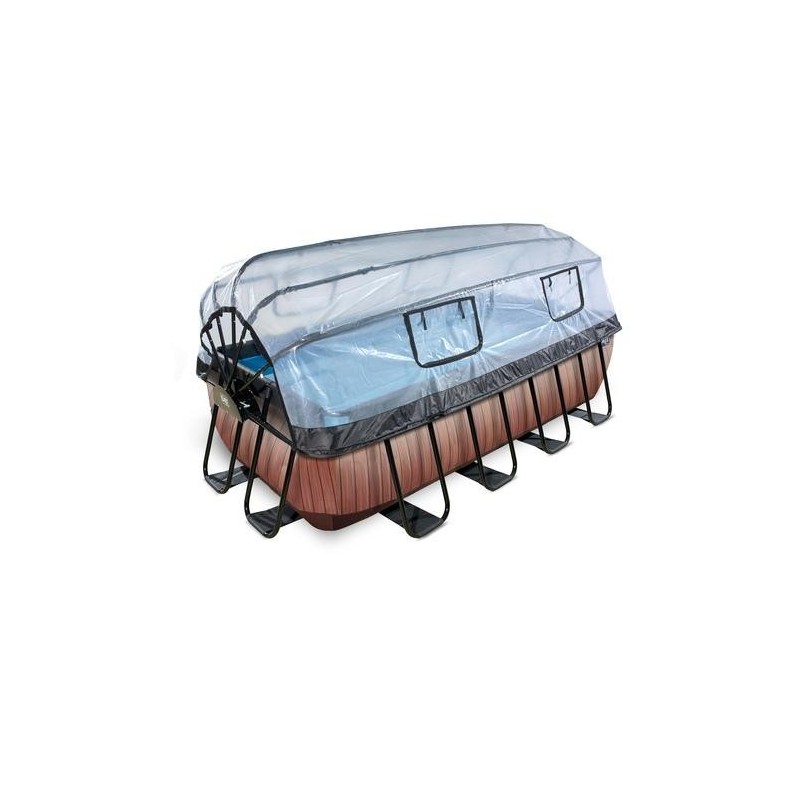 Piscina Cuarzo 400 Madera con cubierta y agua caliente