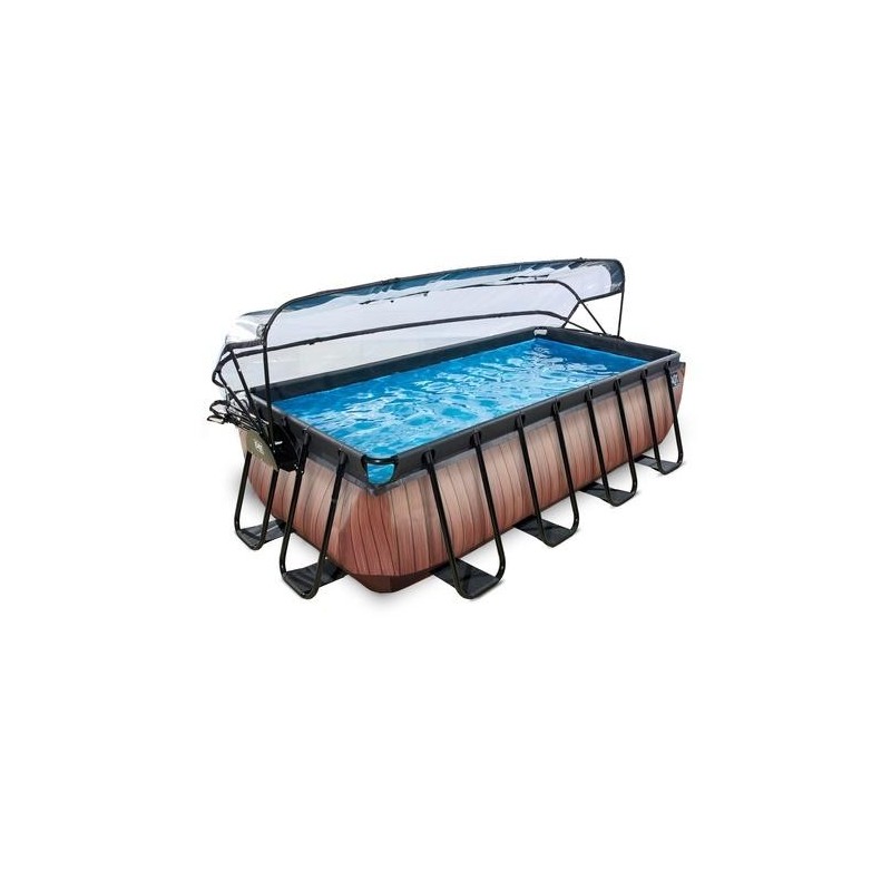 Piscina Cuarzo 400 Madera con cubierta y agua caliente