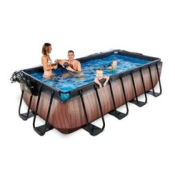 Piscina Cuarzo 400 Madera con cubierta y agua caliente