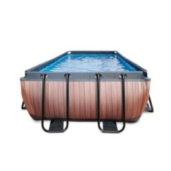 Piscina Cuarzo 400 Madera con cubierta y agua caliente