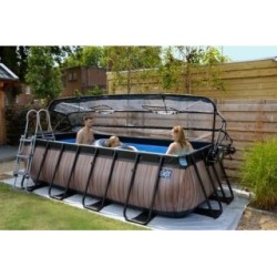 Piscina Cuarzo 400 Madera con cubierta y agua caliente