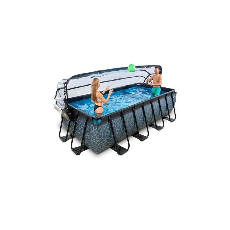 Piscina Quartzo 400 Pedra com cúpula e água quente