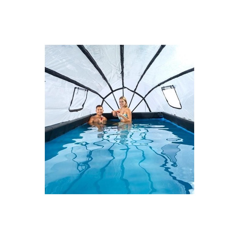 Piscina Quartzo 400 Pedra com cúpula e água quente