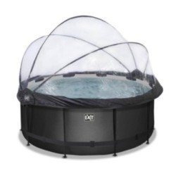Piscina Esmeralda 360 Black amb coberta i aigua calenta