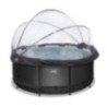 Piscina Esmeralda 360 Black amb coberta i aigua calenta