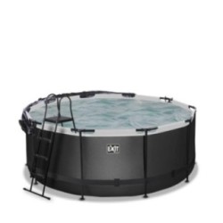 Piscina Esmeralda 360 Black amb coberta i aigua calenta