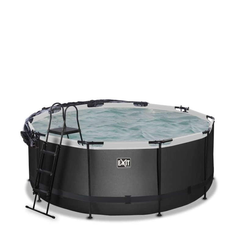 Piscina Esmeralda 360 Black amb coberta i aigua calenta