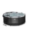 Piscina Esmeralda 360 Black amb coberta i aigua calenta