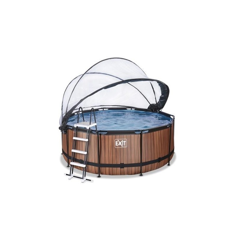 Piscina Esmeralda 360 Madera con cubierta y agua caliente