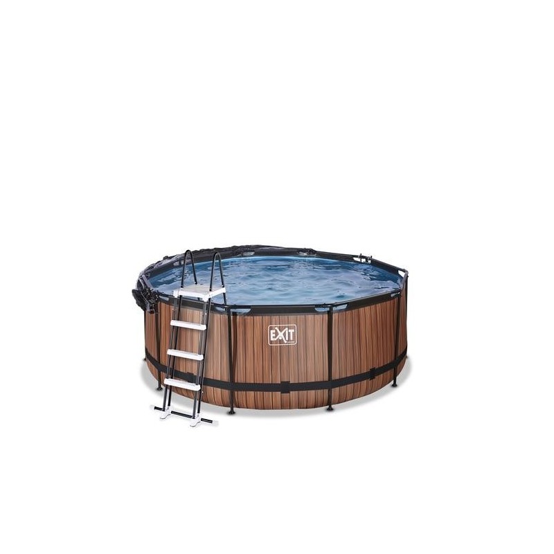 Piscina Esmeralda 360 Madera con cubierta y agua caliente