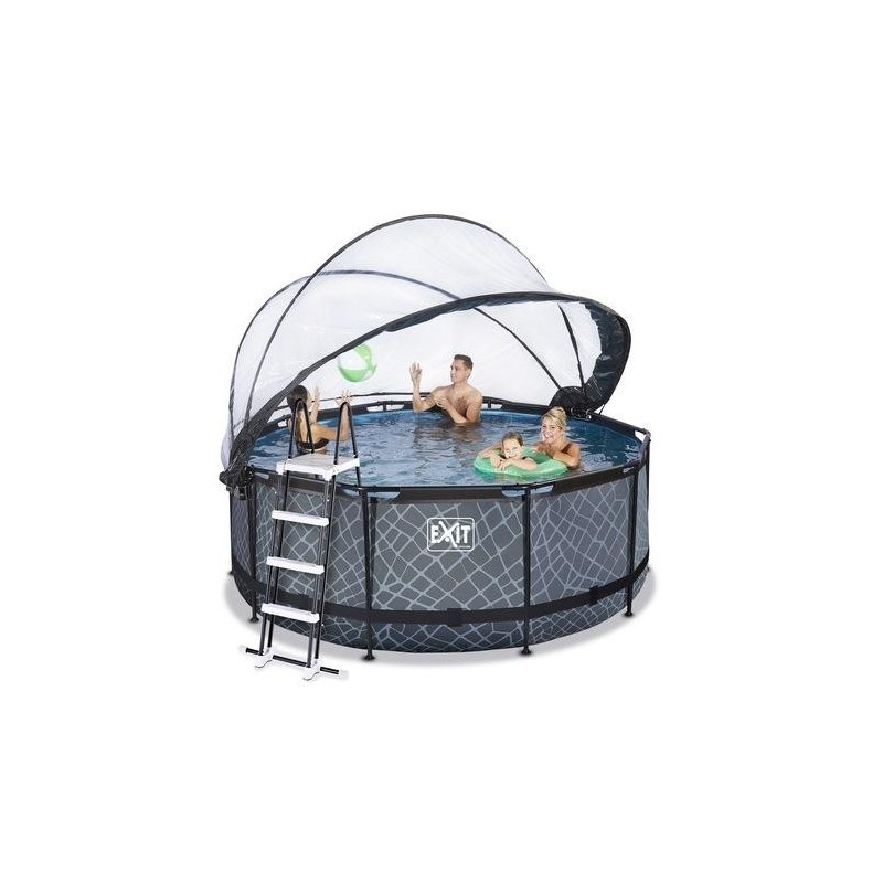 Piscina Esmeralda 360 Pedra com cúpula e água quente