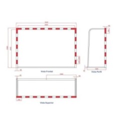 Portería de futbol-sala y balonmano reglamentaria
