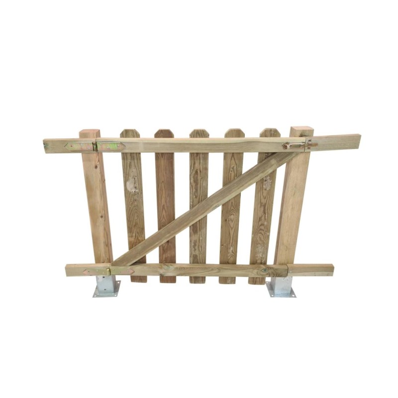 Puerta para valla de madera MASGAMES MERLET 80 (lamas 15 mm grosor y altura 80 cm)