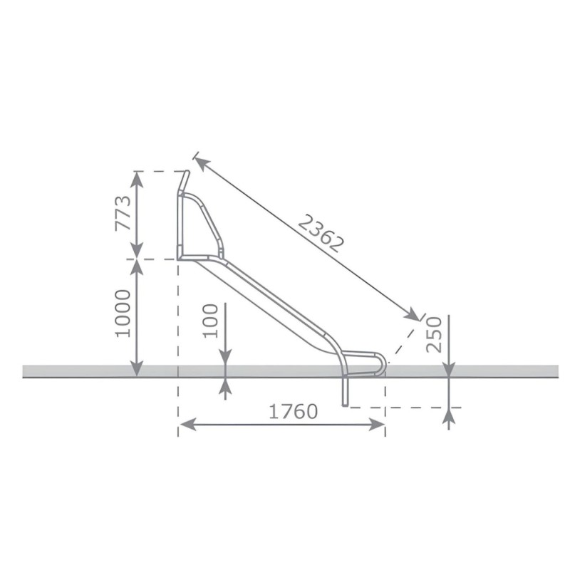 Rampa de escorrega inox ASTUR 100