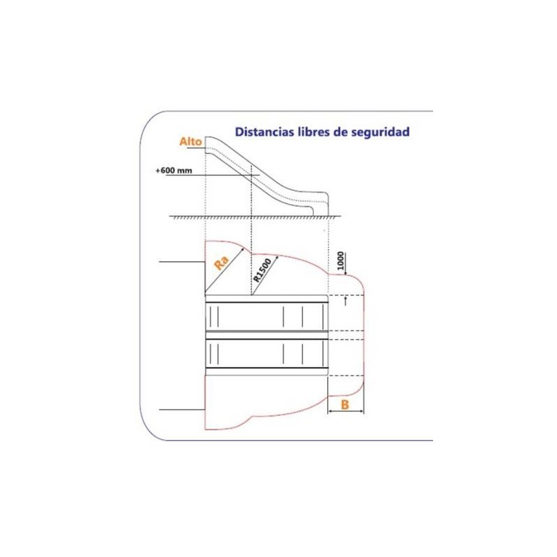 Rampa de escorrega DUPLA PISTA