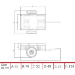 Remolque para los karts de pedales grandes (chasis XL & XXL)