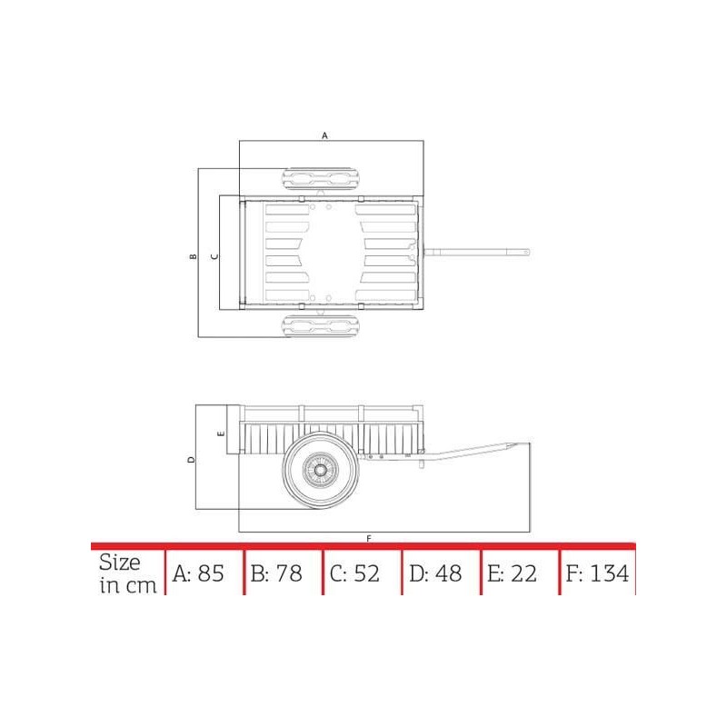 Remolque para los karts de pedales grandes (chasis XL & XXL)