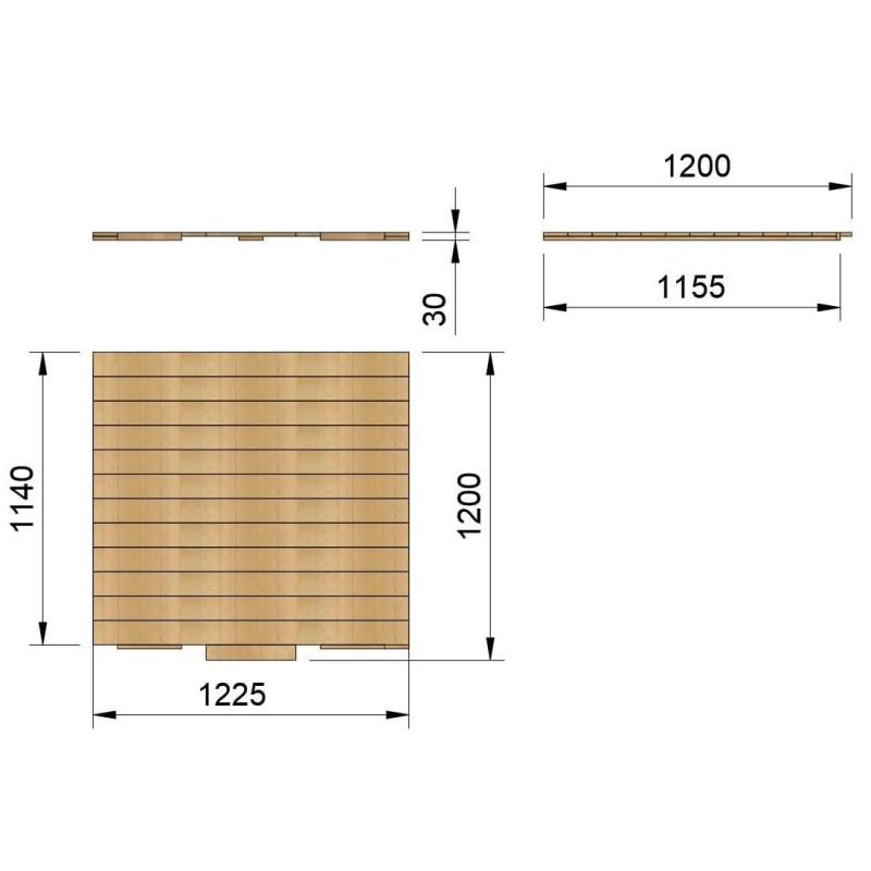 Suelo de madera para casita Masgames LOLLIPOP XL HORECA