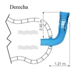 Tobogán acuático de piscina Curvado 175 (derecha o izquierda)