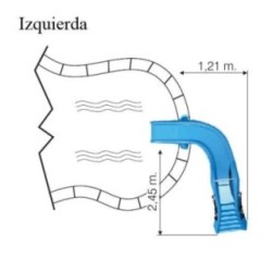 Tobogán acuático de piscina Curvado 175 (derecha o izquierda)