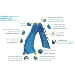 Tobogán acuático de piscina Curvado 175 (derecha o izquierda)