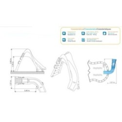 Tobogán acuático de piscina Curvado 175 (derecha o izquierda)