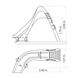 Tobogán acuático de piscina Curvado 175 (derecha o izquierda)
