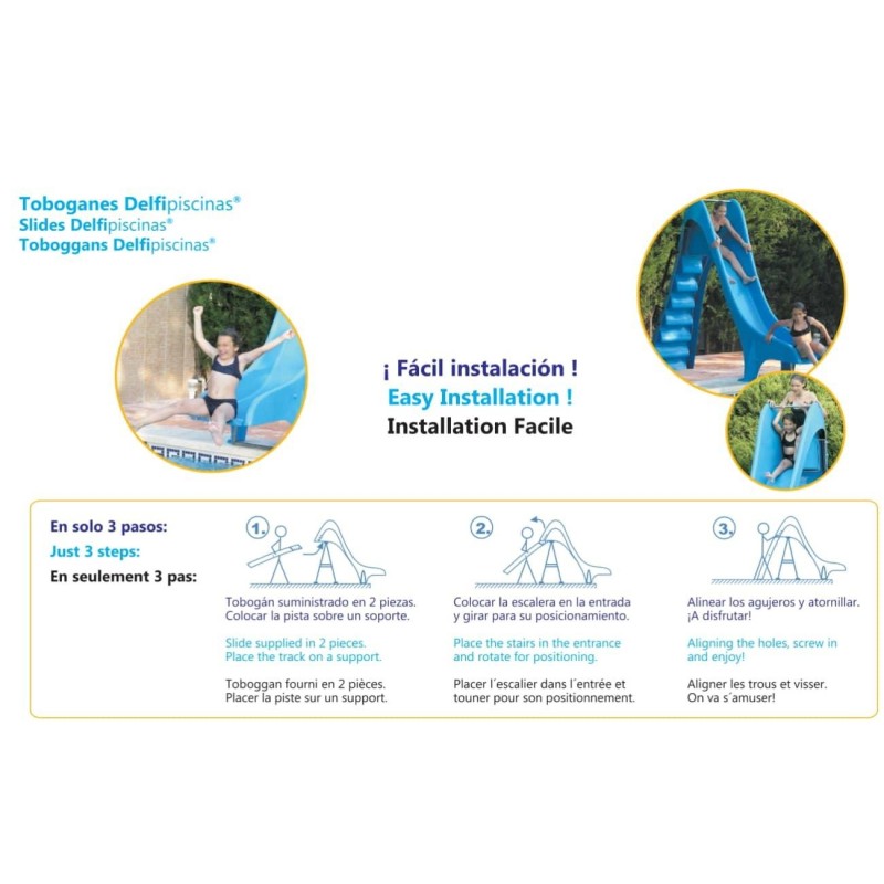 Escorrega toboágua para piscina Reto 125