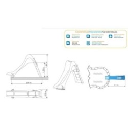 Escorrega toboágua para piscina Reto 125