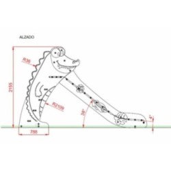 Tobogán COCODRILO Grande 136 cm
